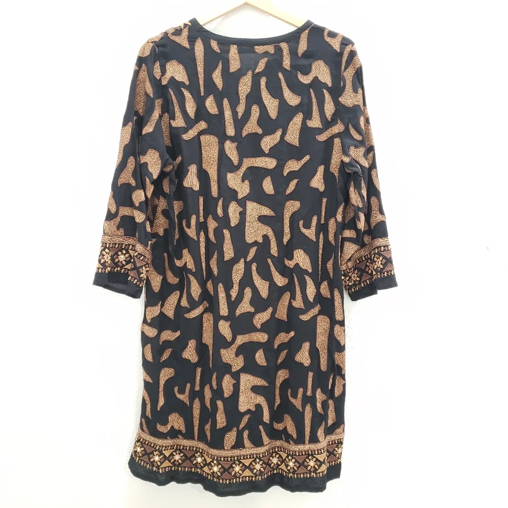 Soft Surroundings Anantara Black Embroidered Shift Dress Size Medium NWT - Picture 11 of 12